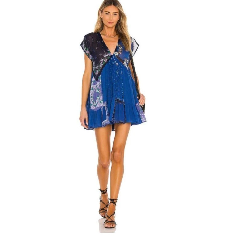 Free People Mended With Scarves Mini Dress XS